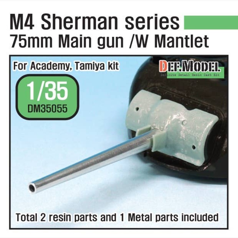 1/35 US M4 Sherman 75mm Metal barrel w/Late Mantlet Set (Academy,Tamiya)