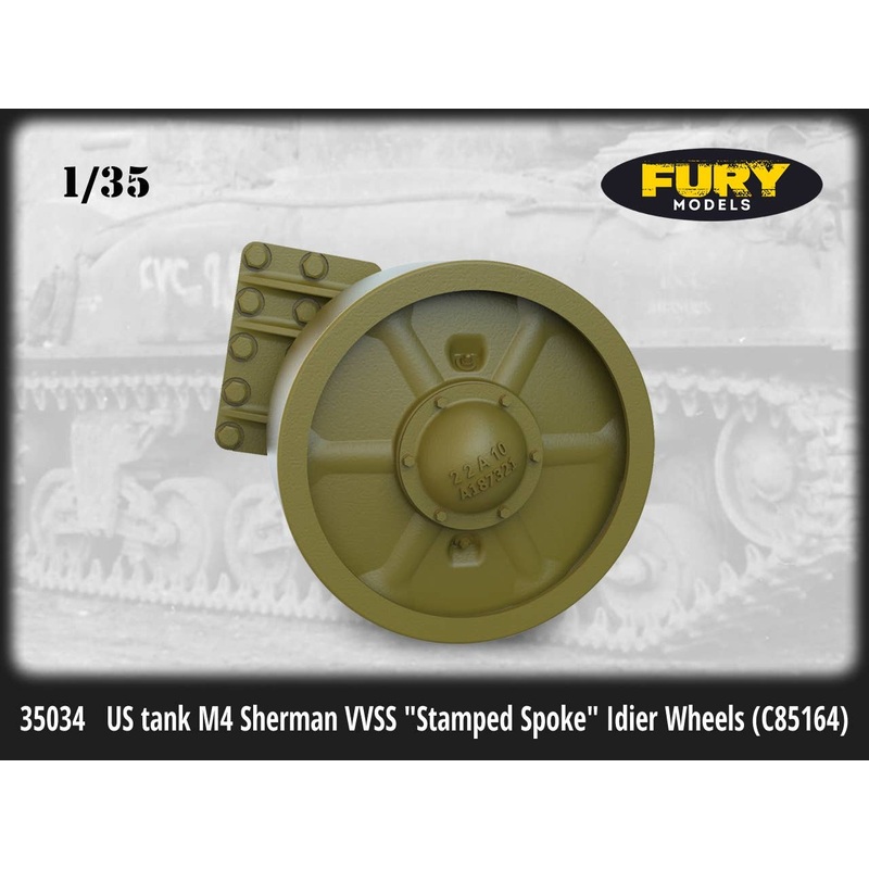 1/35 US Tank M4 Sherman VVSS Stamped Spoke Idier Wheels (C85164)