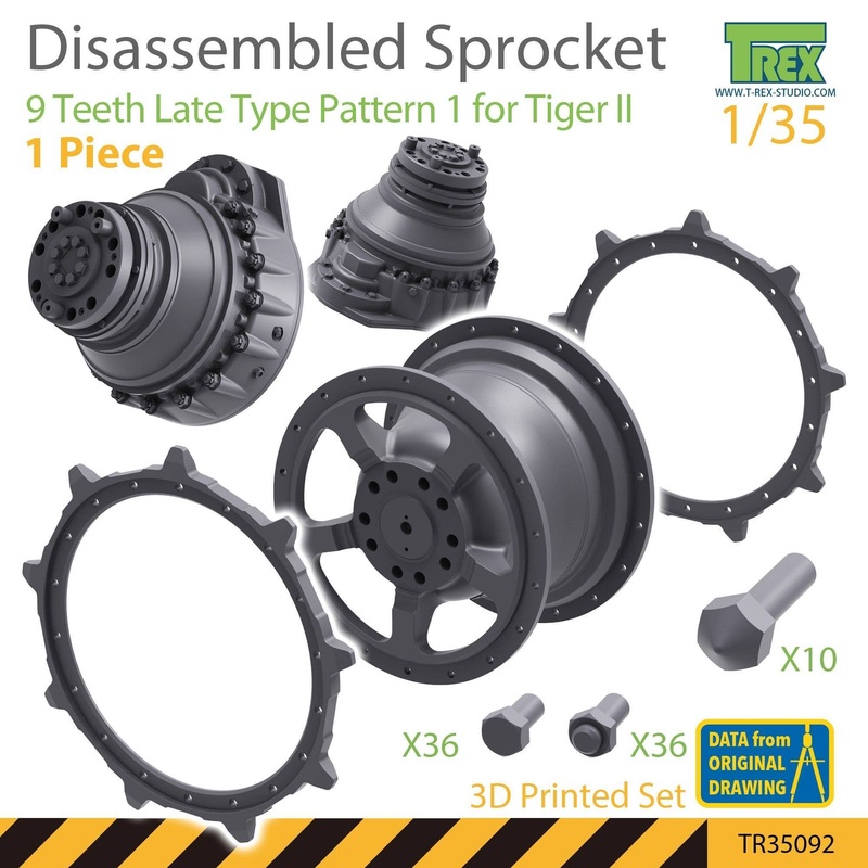 1/35 WW.II German King Tiger Disassembled Sprocket 9 Teeth Late Type Pattern 1 1 piece set