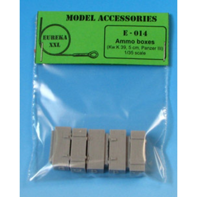 1/35 WWII Germany 5cm KwK39 L/60 Ammunition Box (5pcs Set)