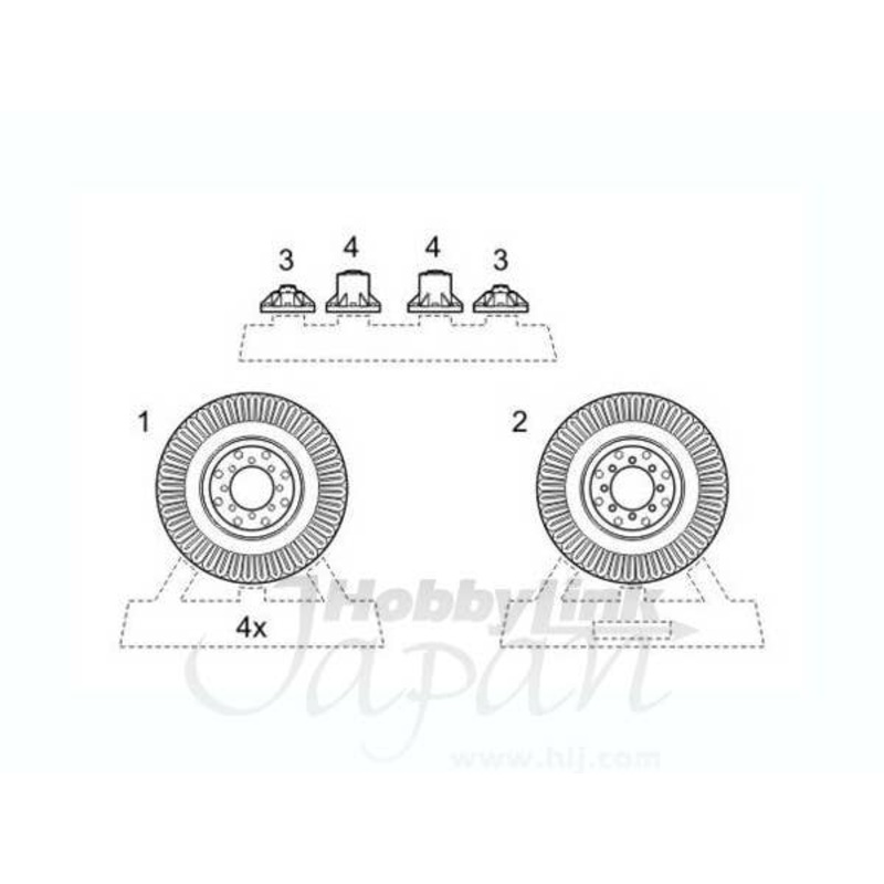 1/35 Chevrolet L.R.D.G.30 cwt Tires (for Tamiya)