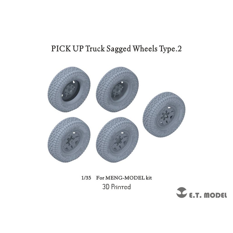 1/35 Current pickup truck self-weight deformation tire set type 2 (for Mon Model)
