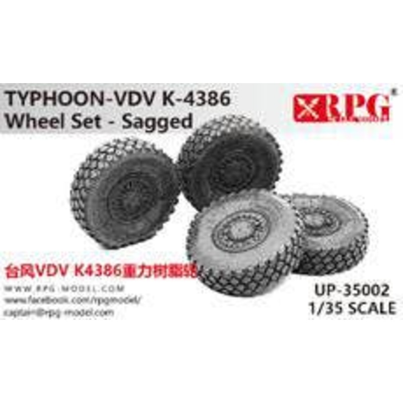 1/35 Russian wheeled armored vehicle Typhoon VDV K-4386 wheel set with self-weight deforming tires