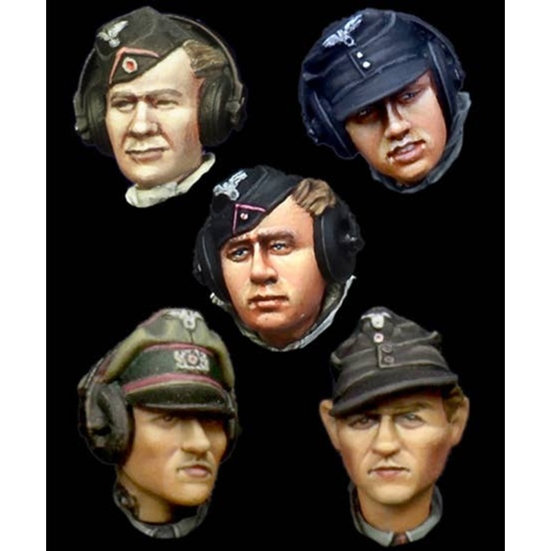 1/35 WWII German Panzer Crew Head Set #1 (5pcs)