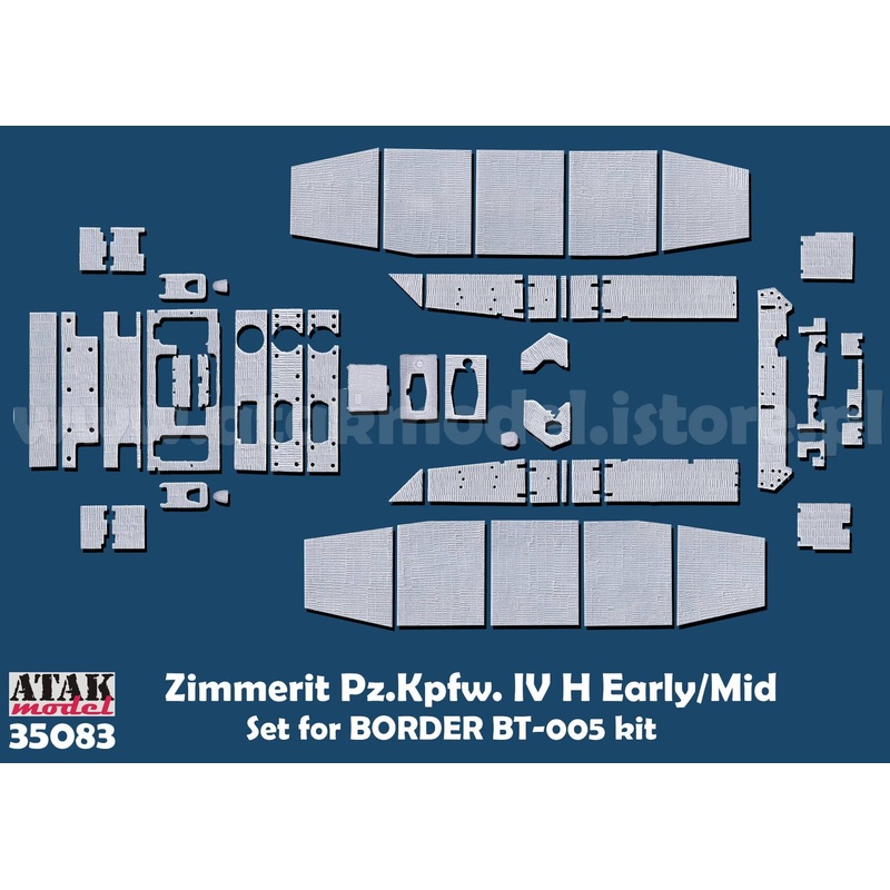 1/35 WWII German Pz.Kpfw.IV Ausf.H Zimmerit Set for Early/Mid Type (for Border Models BT-005)