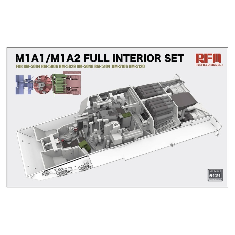 M1A1/M1A2 Abrams Tank Full Interior Set (without tank kit) FOR RM-5004 RM-5006 RM-5029 RM-5048 RM-5104 RM-5106 RM-5120
