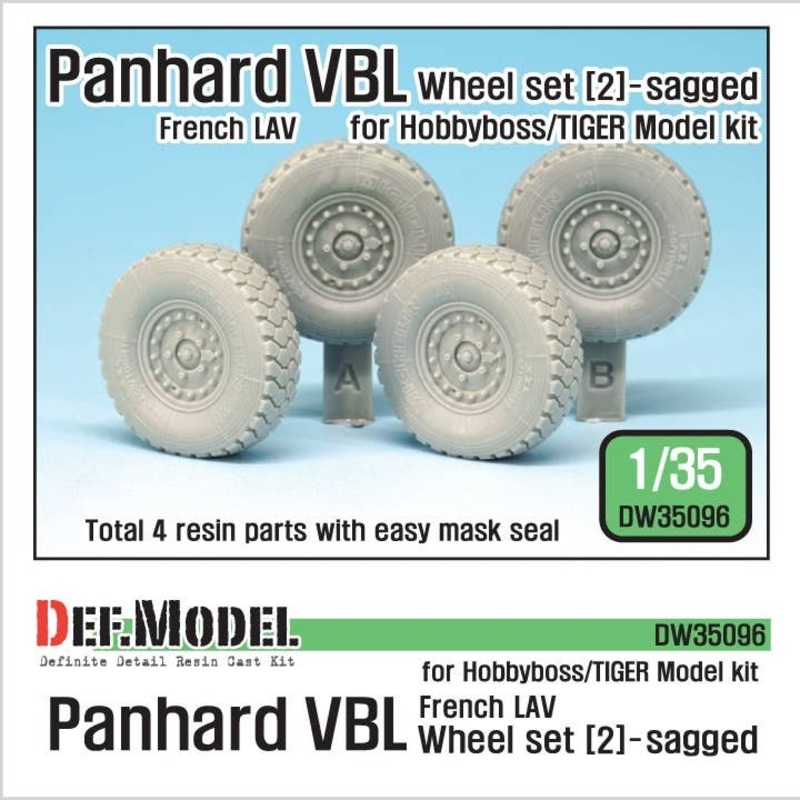 1/35 French Panhard VBL LAV Sagged Wheel Set #2 (for Tiger Model, Hobbyboss)
