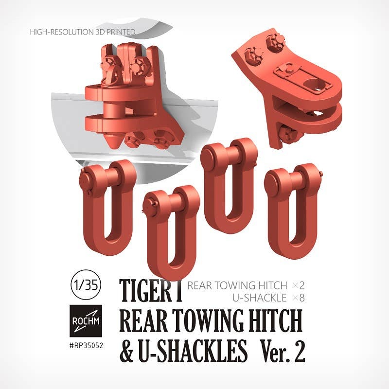 1/35 Rear Towing Hold for WWII German Tiger I Heavy Tank / U-shaped Shackle Set Ver.2