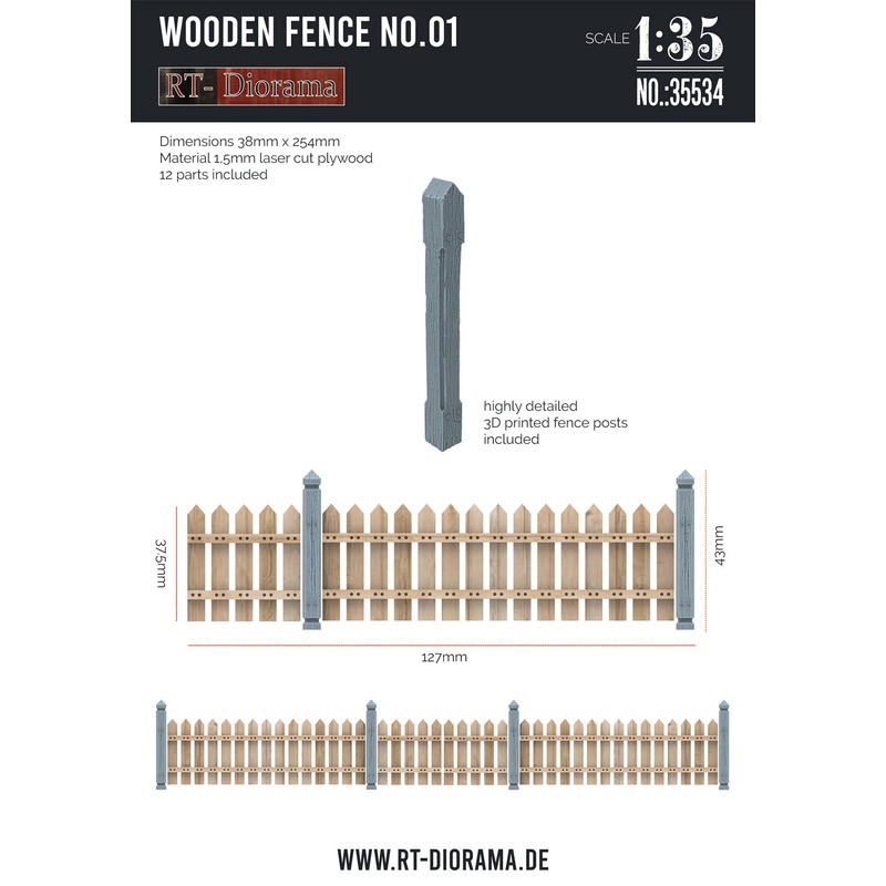 1/35 Wooden Fence No. 1