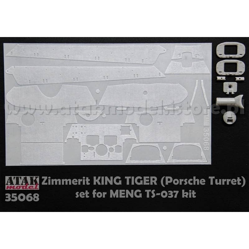 1/35 WWII Germany King Tiger Heavy Tank Zimmerit Set for Porsche Turret (Meng Model TS-037)