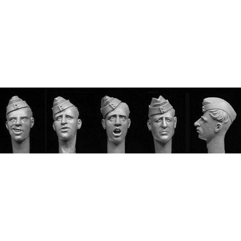 1/35 5 Heads Wearing British Sidecaps WWII