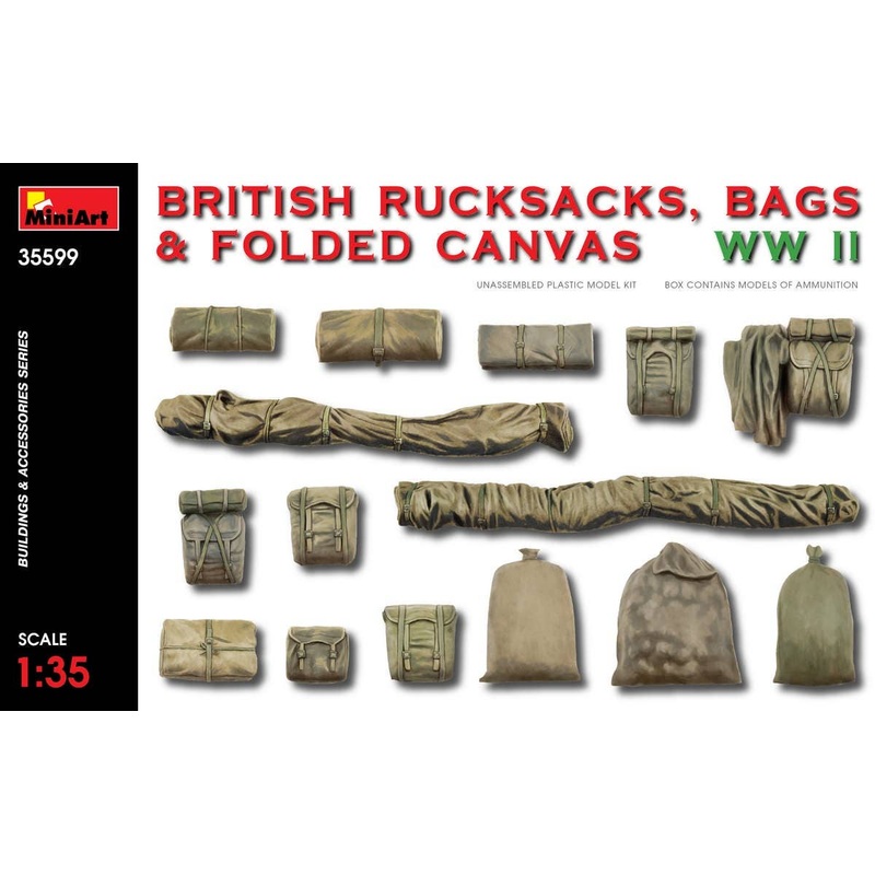 1/35 British Rucksacks, Bags & Folded Canvas WW2