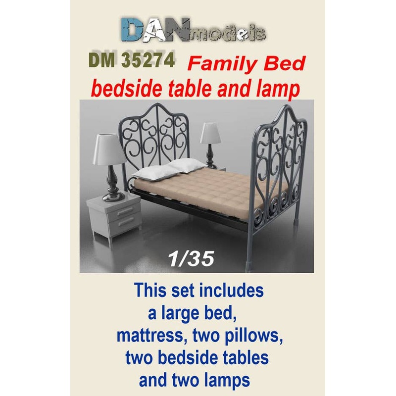 1/35 Family bed, bedside table and lamp