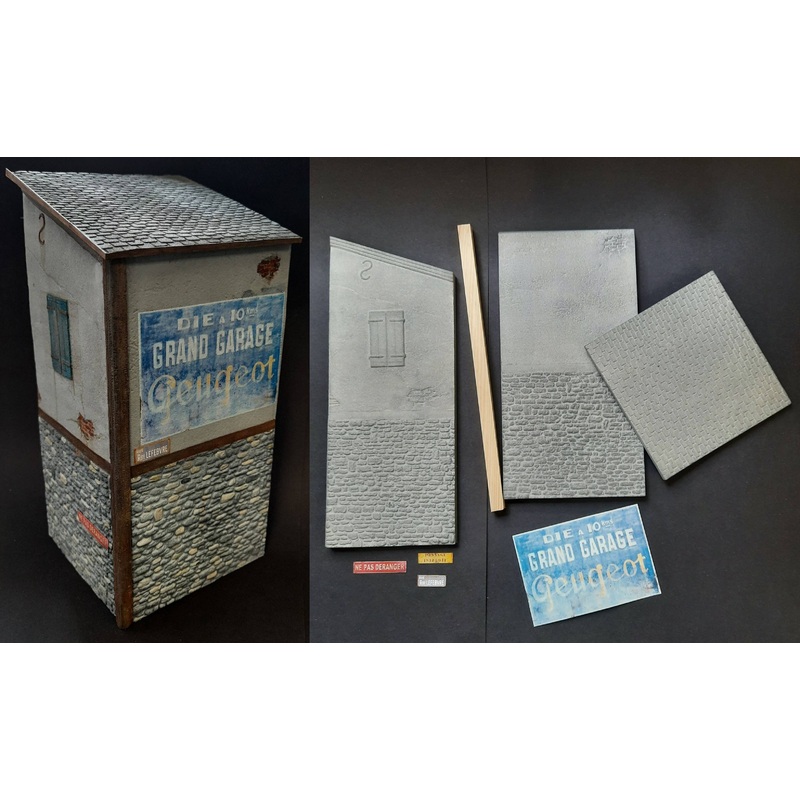 1/35 French House Corner with Decals for Wall Sign
