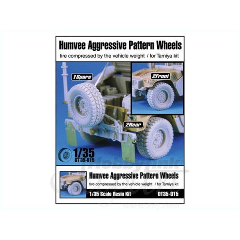 1/35 Humvee Aggressive Pattern Wheels Compressed Tire (for Tamiya)