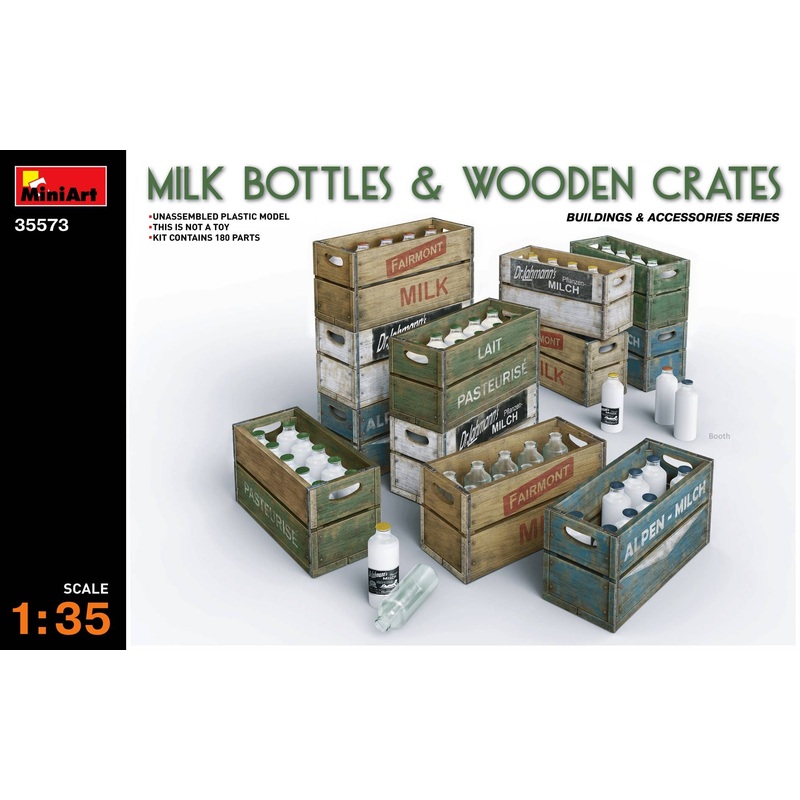 1/35 Milk Bottles & Wooden Crates