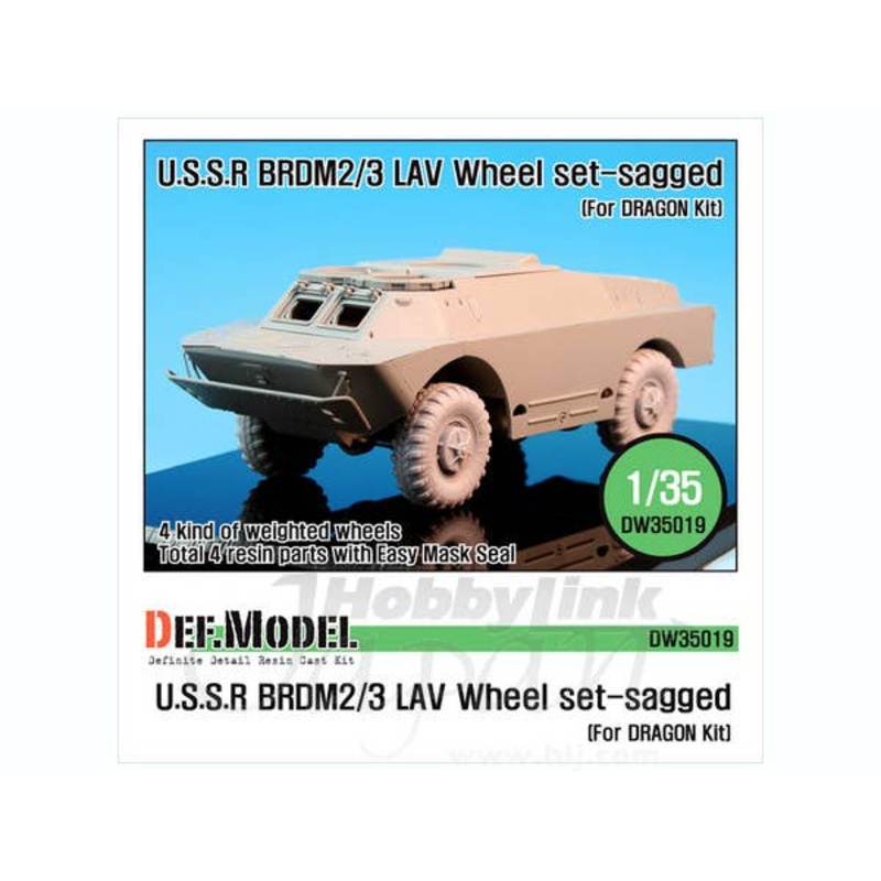 1/35 USSR BRDM2/3 LAV Sagged Wheel Set (for Dragon)