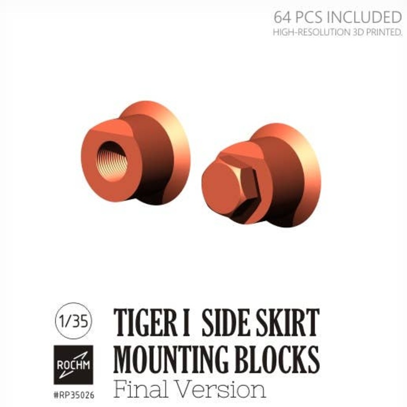 1/35 WW.II German Tiger I Heavy Tank Side Skirt Mounting Block Final Type 64 pcs