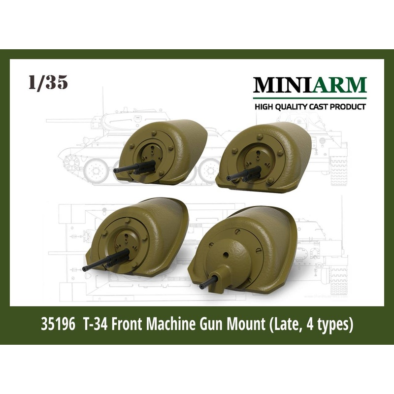 1/35 T-34 Front Machine Gun Mount (Late, 4 Type) Set #2 (for Dragon/Zvezda/Trumpeter)