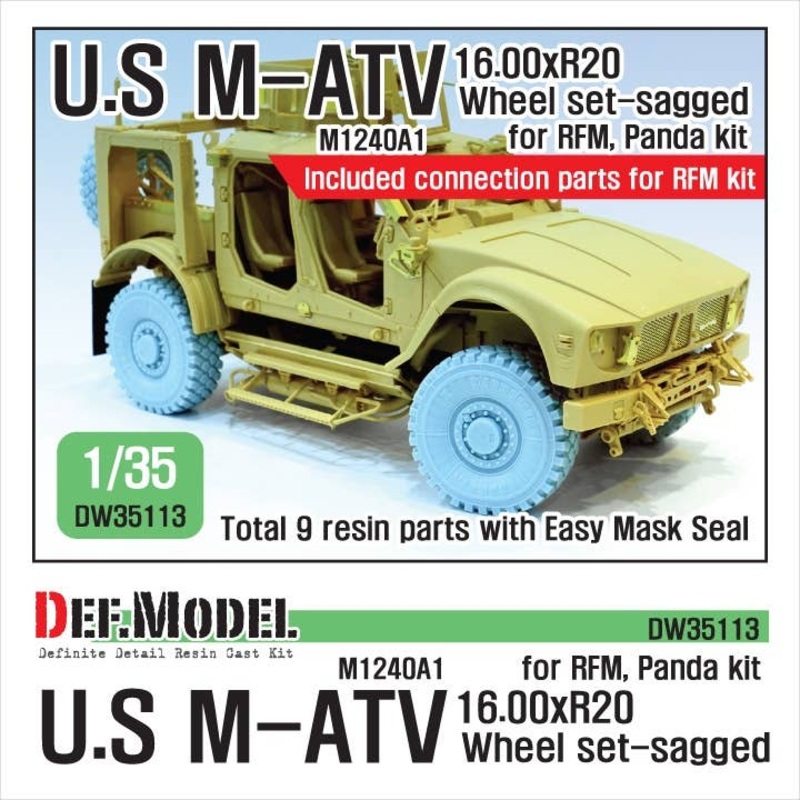 1/35 US M1240A1 M-ATV Sagged Wheel Set (for RFM)