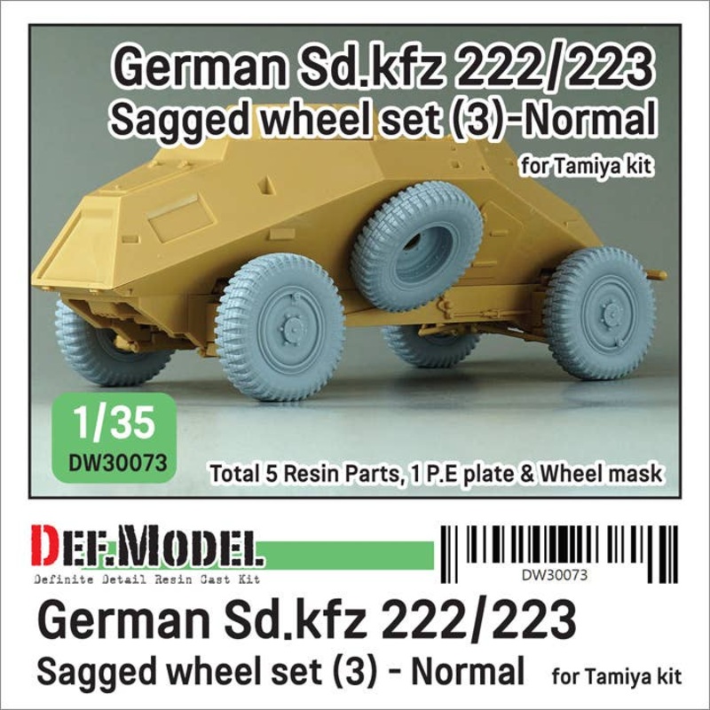 1/35 WW2 German Sd.kfz 222/223 Sagged wheel set(3) - Normal (for Tamiya)