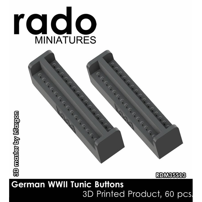 1/35 WWII Germany Uniform Top Button Set (3D printed 60 Pieces)