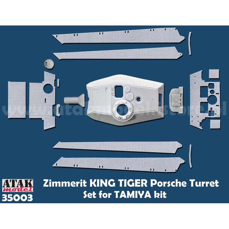 1/35 WWII Germany Zimmerit Set for King Tiger Heavy Tank (Porsche Turret) (for Tamiya)