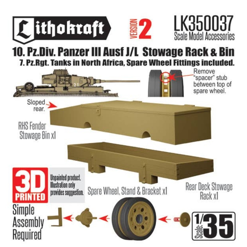 1/35 10 PzDiv Pz III Ausf. J/L Stwge Rack & Bin Ver.2