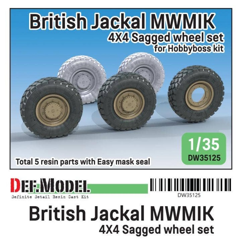 1/35 British Army Jackal 1 Self-weight Tire Set for High Mobility Armored Vehicles (for Hobby Boss)