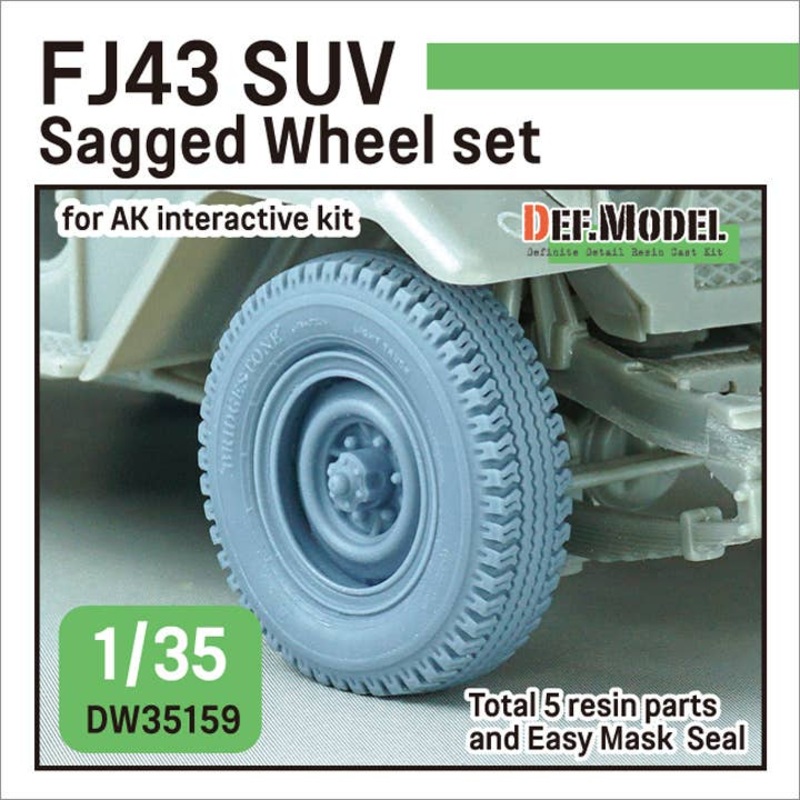 1/35 FJ43 SUV Sagged Wheel set (for AK interactive kit)