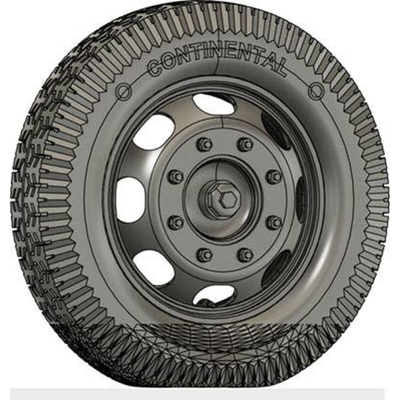 1/35 Front Wheel For Maultier (Self-Weight Deformable Tire) For Company D, Humanoid Tread
