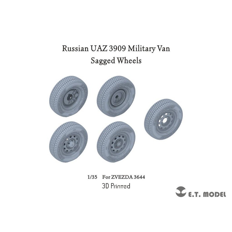 1/35 Russian UAZ 3909 Military Van Sagged wheels (For ZVEZDA 3644)