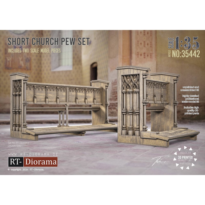 1/35 Short Church Pew Set