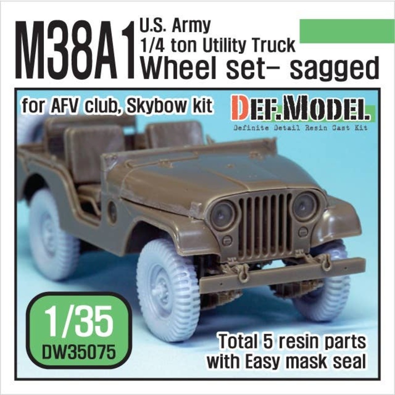 1/35 US M38A1 4X4 truck Sagged Wheel Set (for AFV club)