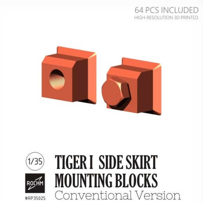 1/35 WW.II German Tiger I Heavy Tank Side Skirt Mounting Block Conventional Version (64pcs)