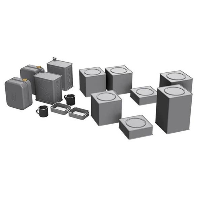 1/35 British LRDG Vehicle Food Stock Biscuit Tins x 15, Mug Cup Decals, PE Resin and 3D Parts