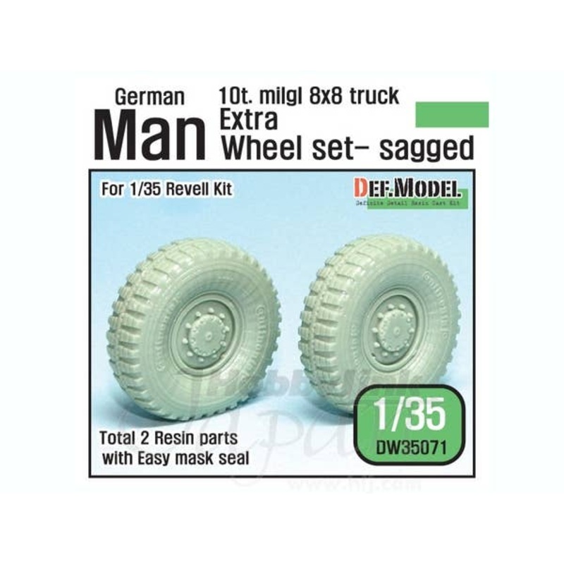 1/35 German Man Milgl Truck Extra Sagged Wheel Set (for Revell)