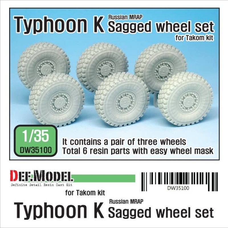 1/35 Russian Typhoon K MRAP Sagged Wheel Set for Takom