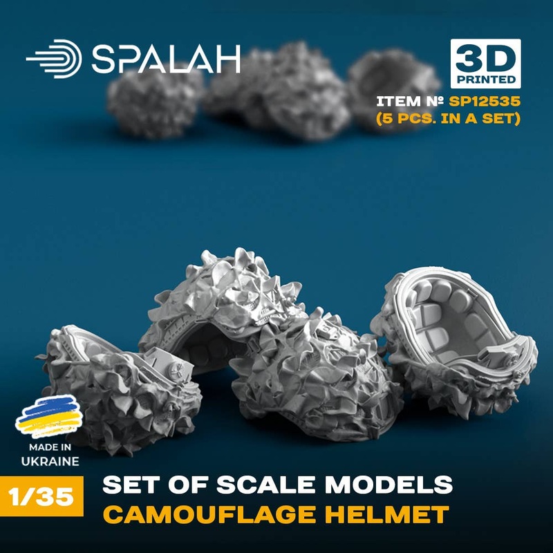 1/35 Set of scale models Camouflage helmet, (5 pcs)