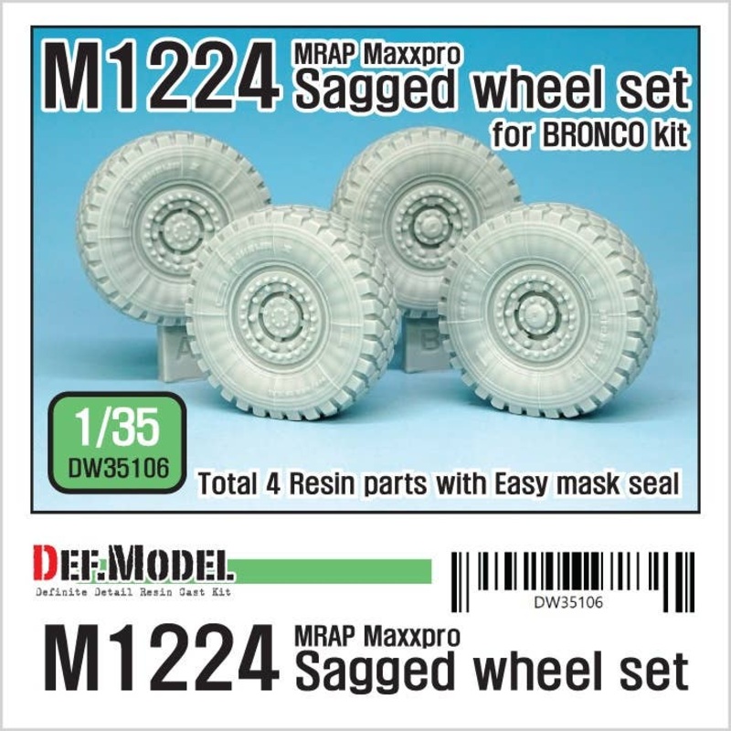 1/35 U.S M1224 MRAP M-pro Sagged Wheel Set for Bronco