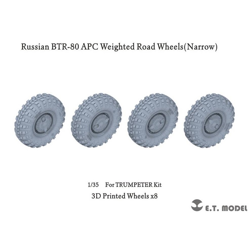 1/35 Weight Deformation Tire Set Narrow type for Russian BTR-80 (for Trumpeter)