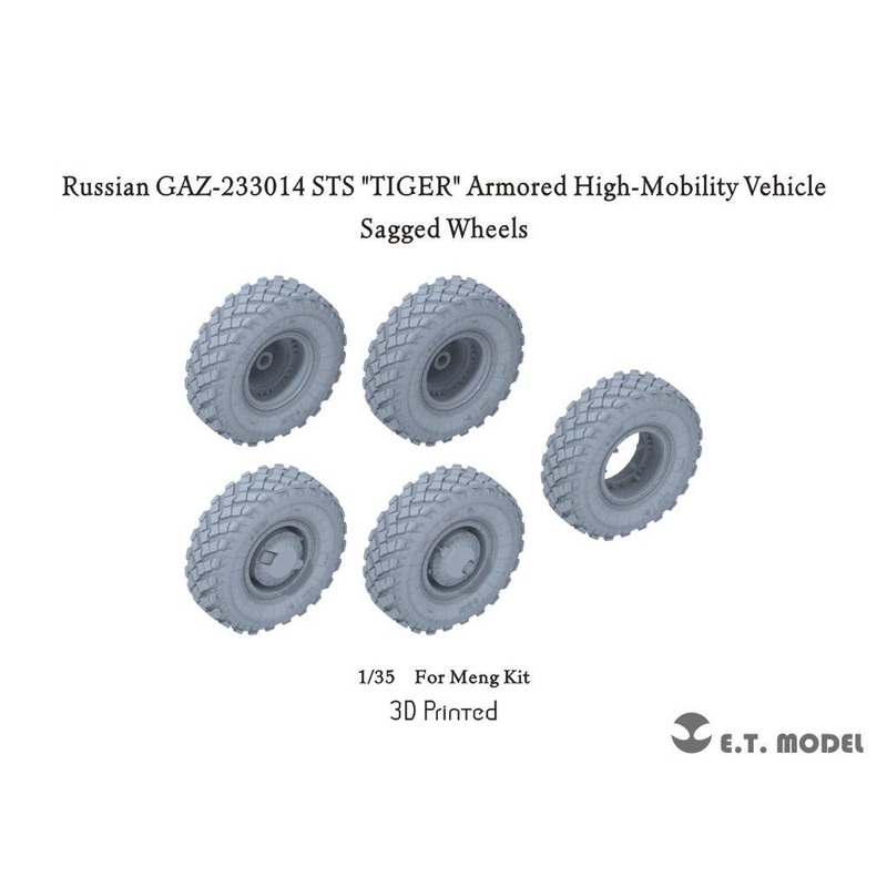 1/35 Russian GAZ-233014 STS TIGER Armored High-Mobility Vehicle Sagged Wheels (For Meng Kit)