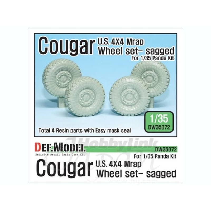 1/35 U.S. Cougar 4X4 MRAP Sagged Wheel Set (for Panda)