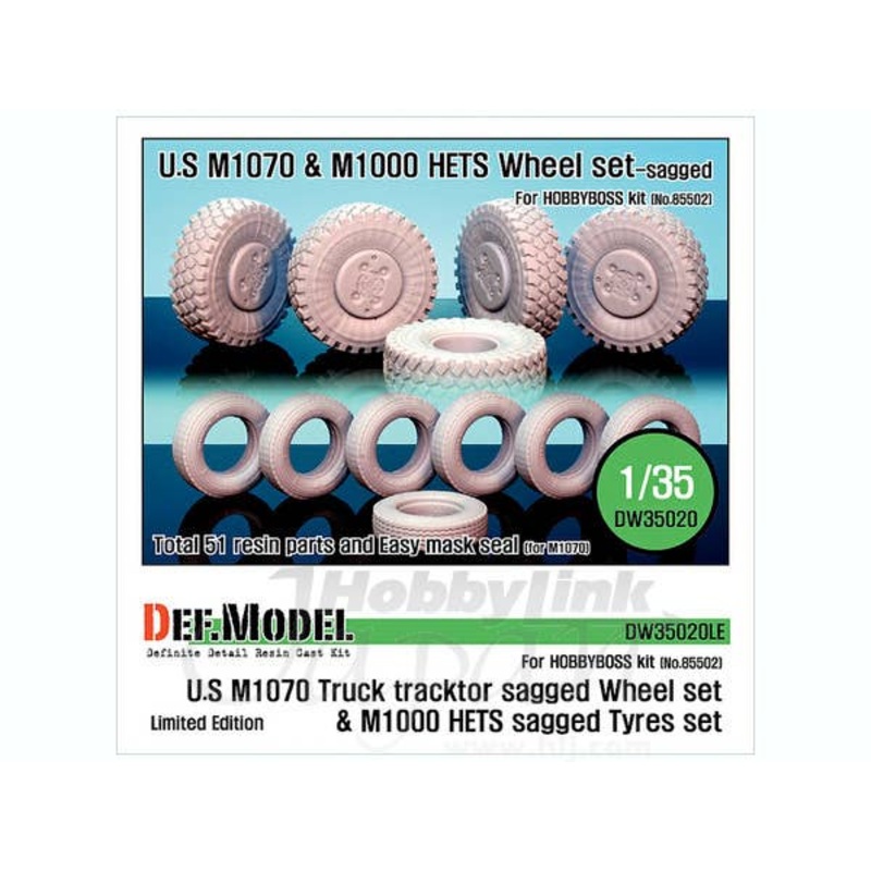 1/35 US M1070 & M1000 HETS Sagged Wheel Set Ltd. (for Hobby Boss)