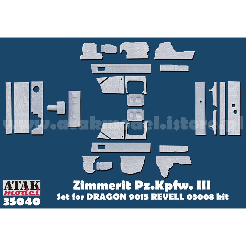 1/35 WWII Germany Panzer III M/N Zimmerit Set (for Dragon 9015 / Germany Revell 03008)