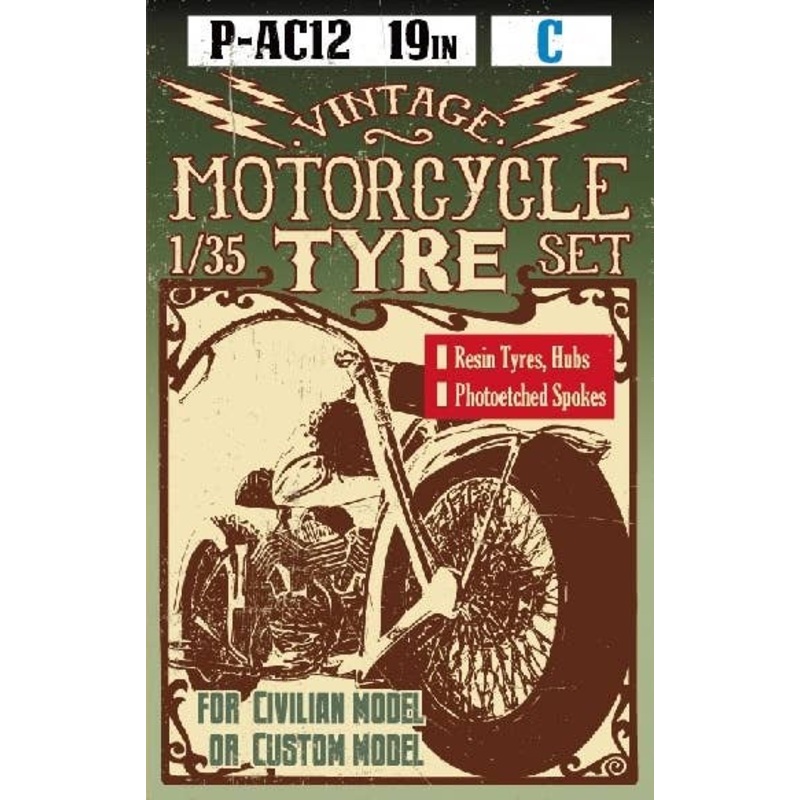 1/35 19inch Vintage Motorcycles Tyre for civilian type C