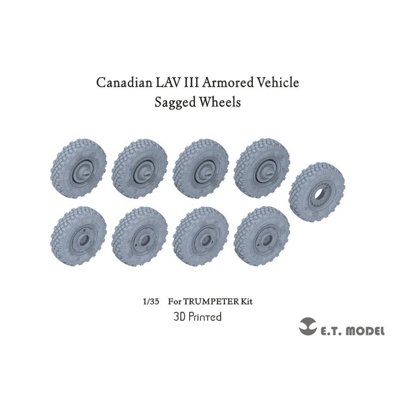 1/35 Canadian LAV III Armored Vehicle Sagged Wheels (For TRUMPETER Kit)