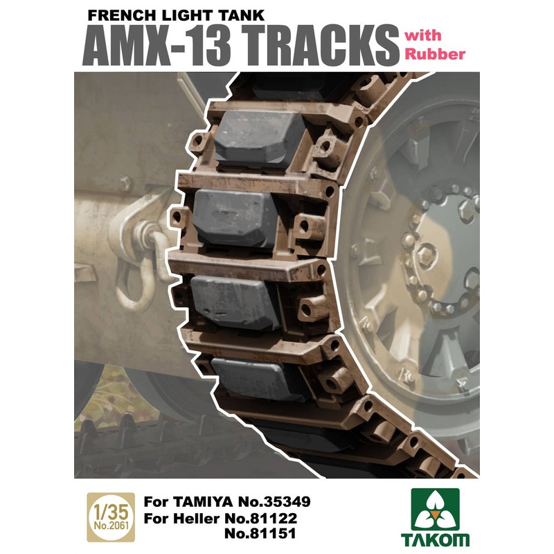 1/35 French Light Tank AMX-13 Tracks with Rubber (Tamiya/Heller)