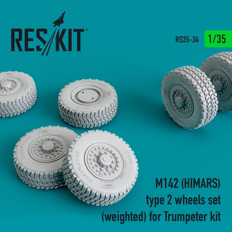 1/35 M142 (HIMARS) type 2 wheels set (weighted) for Trumpeter kit