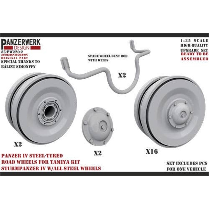 1/35 Panzer IV Steel-Tyred Road Wheels for Tamiya Kit Sturmpanzer IV w/All Steel Wheels